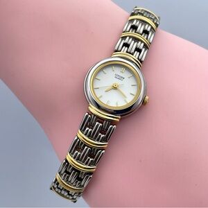 Stunning Citizen Quartz Two-Tone Gold Silver Dress Watch New Battery